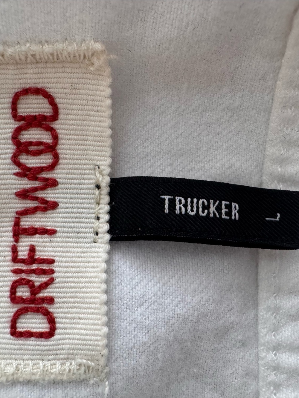 DRIFTWOOD White Denim Jacket with Pink Rose Embroidery - Picture 2 of 6